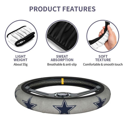 Dallas Cowboys 2 Printed breathable anti slip cover elastic steering wheel cover
