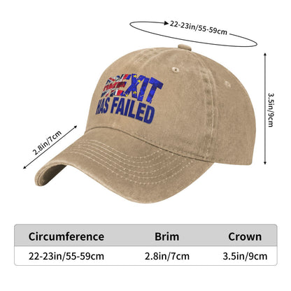 BREXIT HAS FAILED Printed unisex baseball cap adjustable cap outdoor sun hats trucker hat
