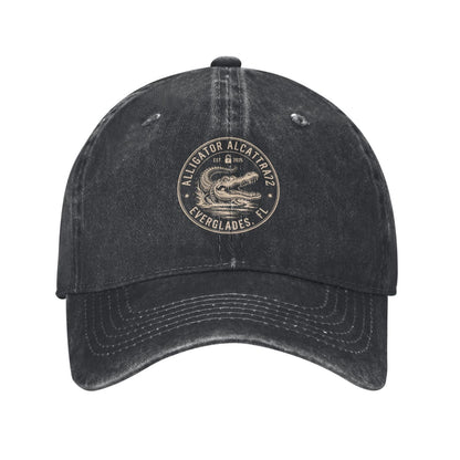 Alligator Alcatraz Everglades Printed unisex baseball cap outdoor hats adjustable cap trucker gift hat