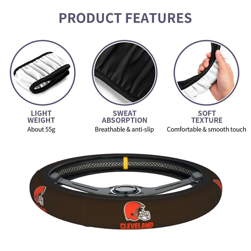 Cleveland Browns 1 Printed breathable elastic steering wheel cover
