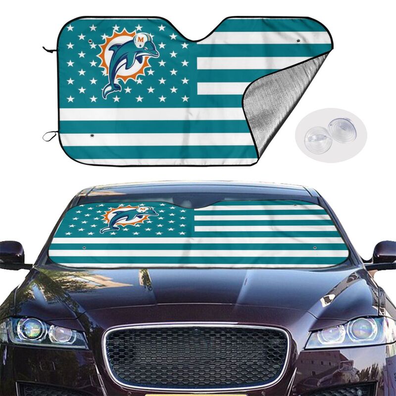 Miami Dolphins 2 Print Car windshield sunshades suitable for front Car windshield sunshades