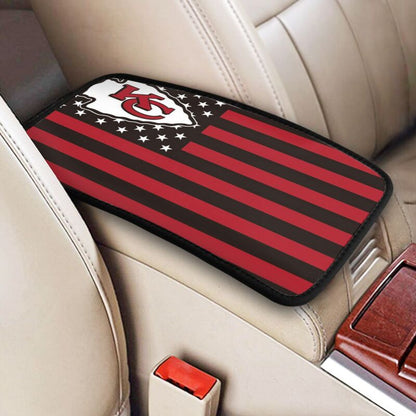 Car armrest box pad Kansas City Chiefs 1 Printed central armrest box pad protective pad