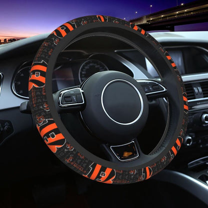Cincinnati Bengals 3 Printed breathable elastic steering wheel anti slip cover