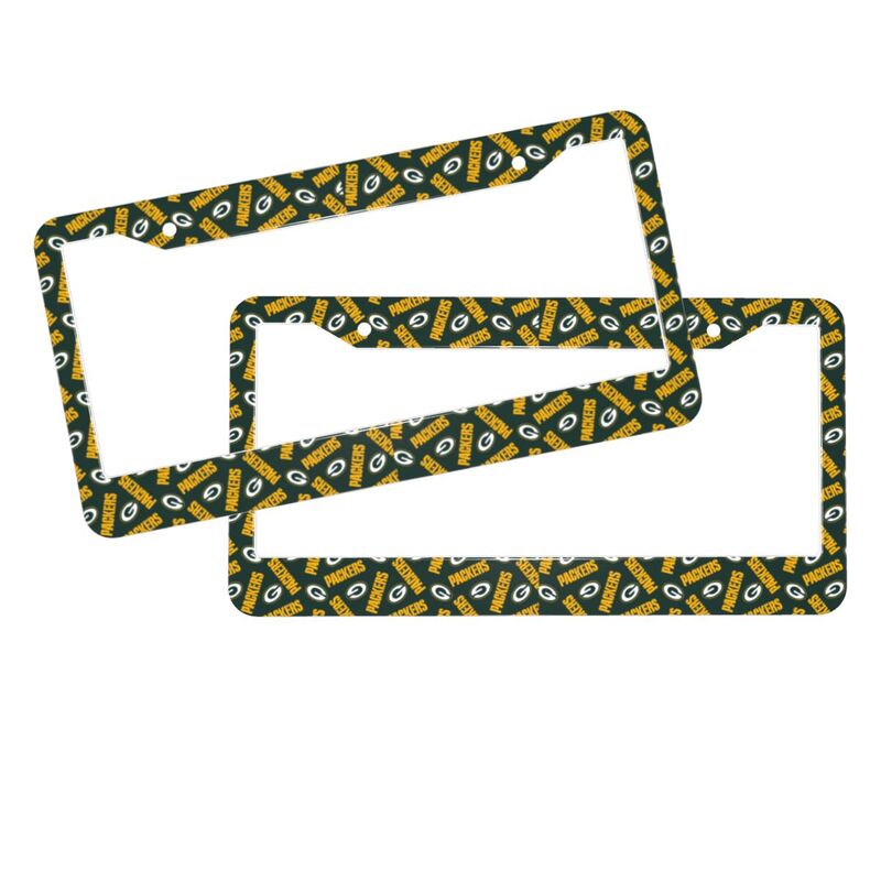 Green Bay Packers Print front rear license plate holder circular hole license plate holder (one pair)
