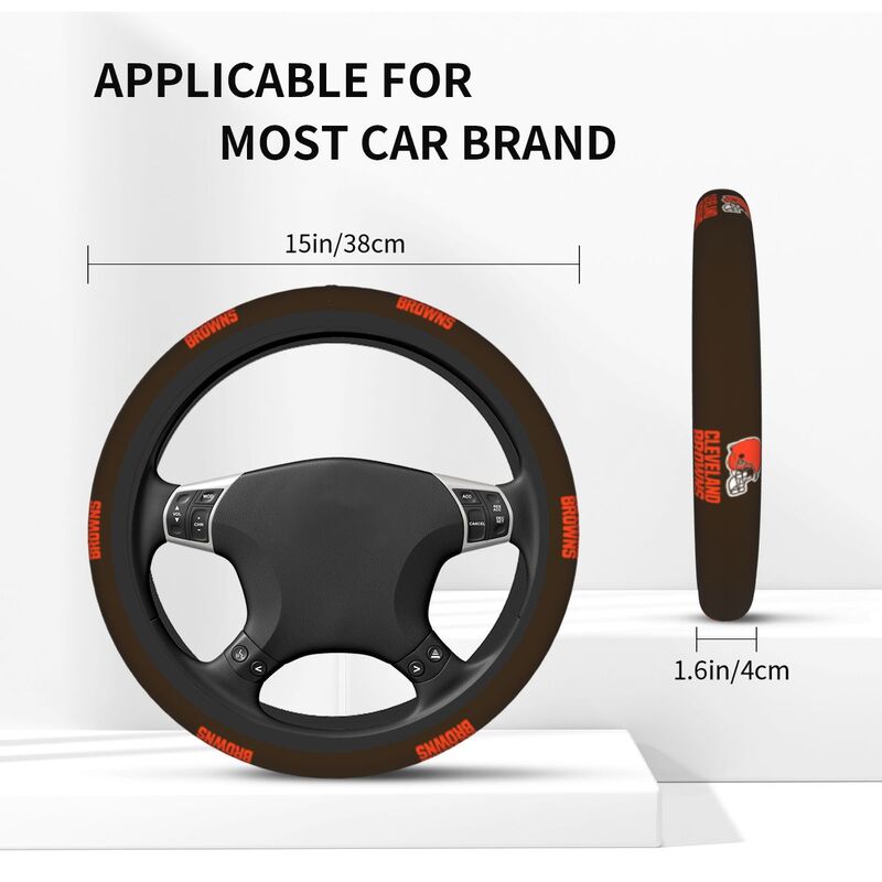 Cleveland Browns 1 Printed breathable elastic steering wheel cover