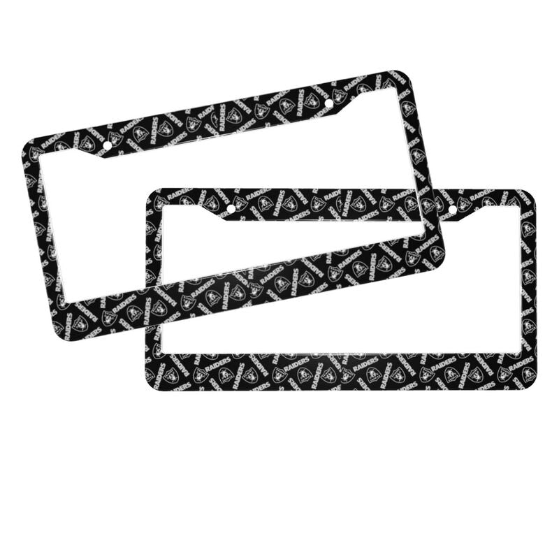 Las Vegas Raiders Print front rear license plate holder circular hole license plate holder (one pair)