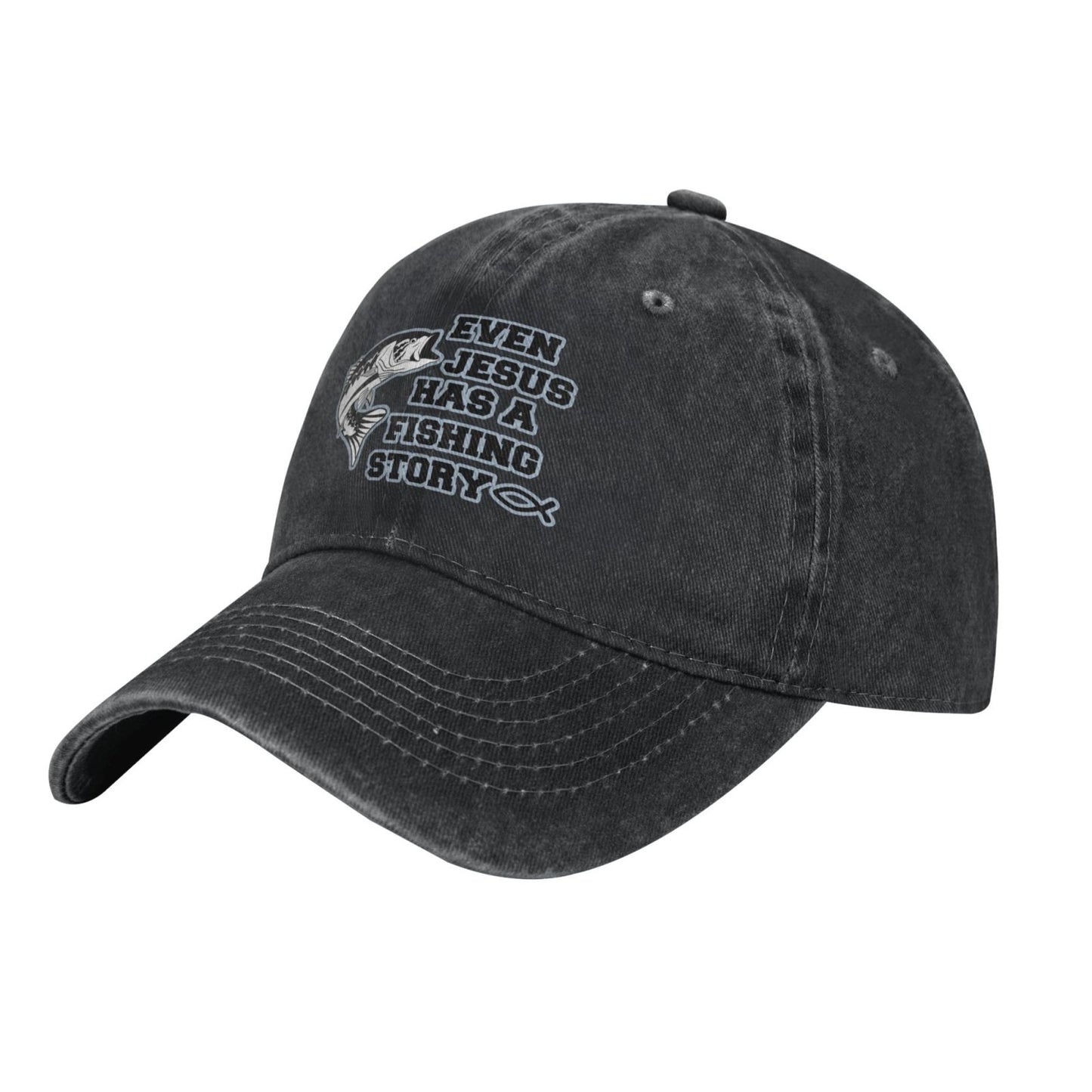 Even Jesus Has A Fishing Story Fish Printed unisex baseball cap adjustable cap outdoor sun hats trucker hat