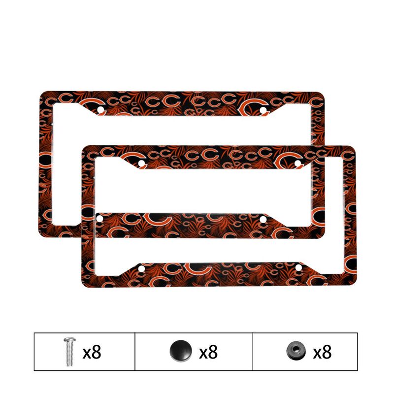 Chicago Bears Print Car license plate frame four hole license plate holder (one pair)