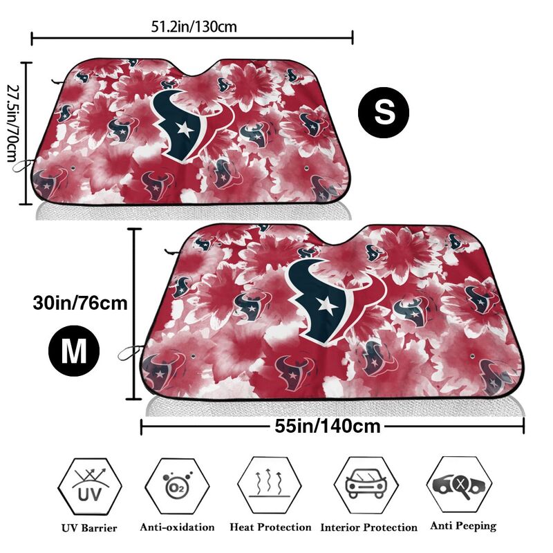 Houston Texans Printed multi size car front windshield sunshade car windshield sunshade
