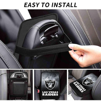 Car armrest box pad Las Vegas Raiders8 Printed central armrest box pad anti slip pad