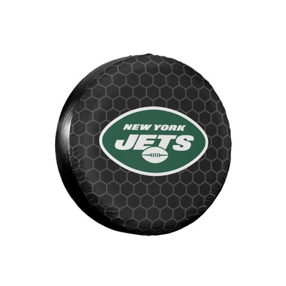 New York Jets Grid printed car tire cover dustproof and waterproof tire cover