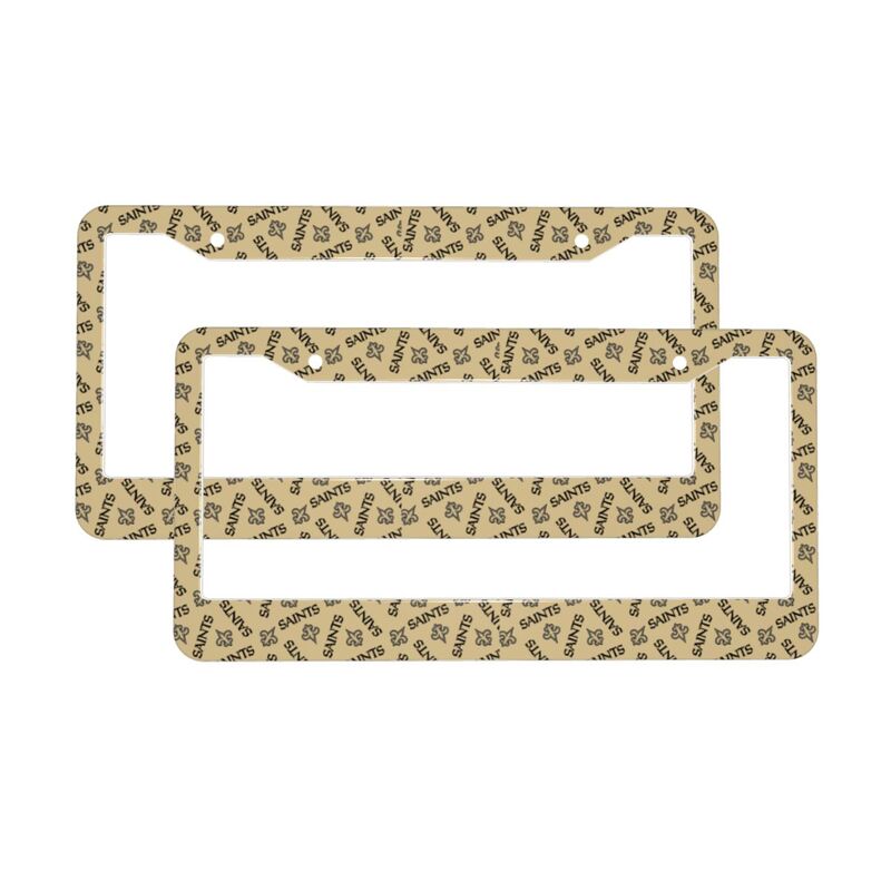 New Orleans Saints Print front rear license plate holder circular hole license plate holder (one pair)