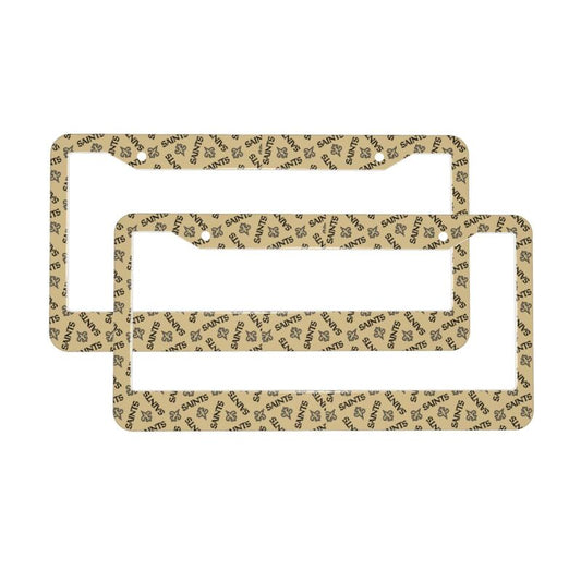 New Orleans Saints Print front rear license plate holder circular hole license plate holder (one pair)