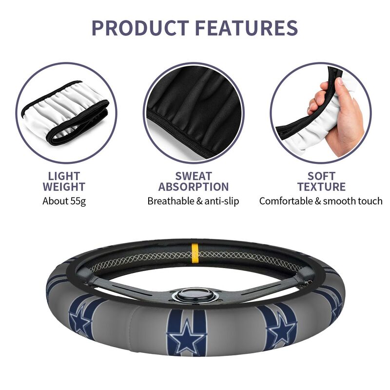 Dallas Cowboys 11 Printed breathable anti slip cover elastic steering wheel cover