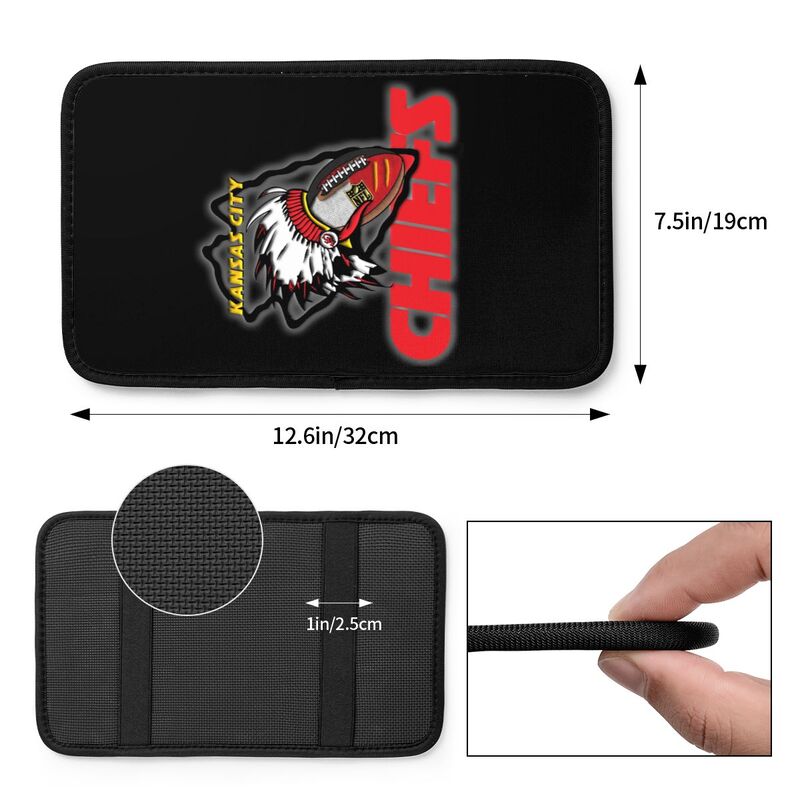 Car armrest box pad Kansas City Chiefs Printed central armrest box pad protective pad