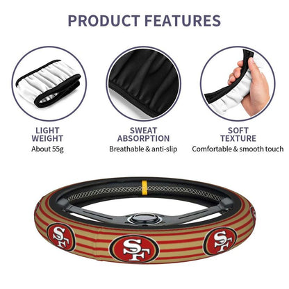 San Francisco 49ers Printed breathable elastic steering wheel protective cover