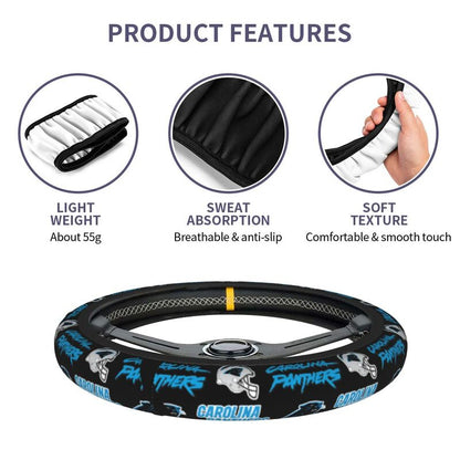 Carolina Panthers Printed car protective cover elastic steering wheel cover
