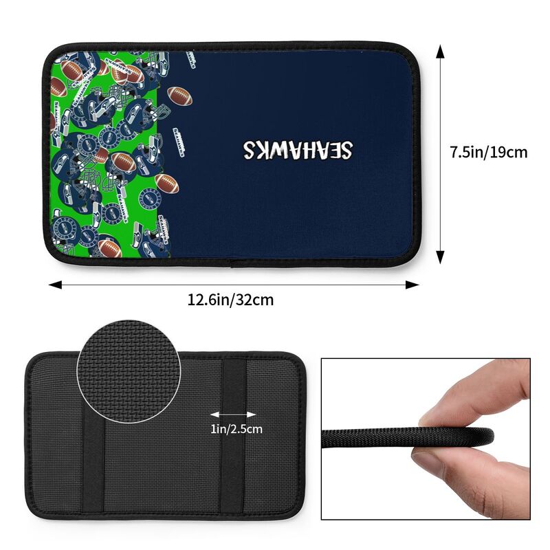 Seattle Seahawks print Car center console armrest pad car armrest protective cover