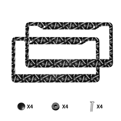 Las Vegas Raiders Print front rear license plate holder circular hole license plate holder (one pair)