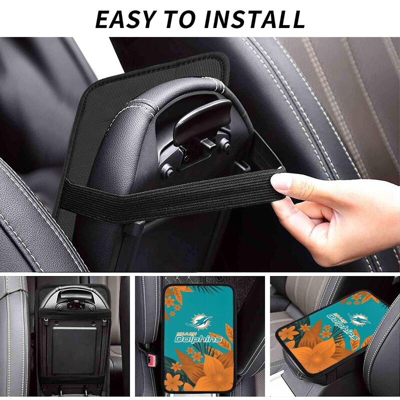 Miami Dolphins Car armrest box protective cover car center console armrest pad