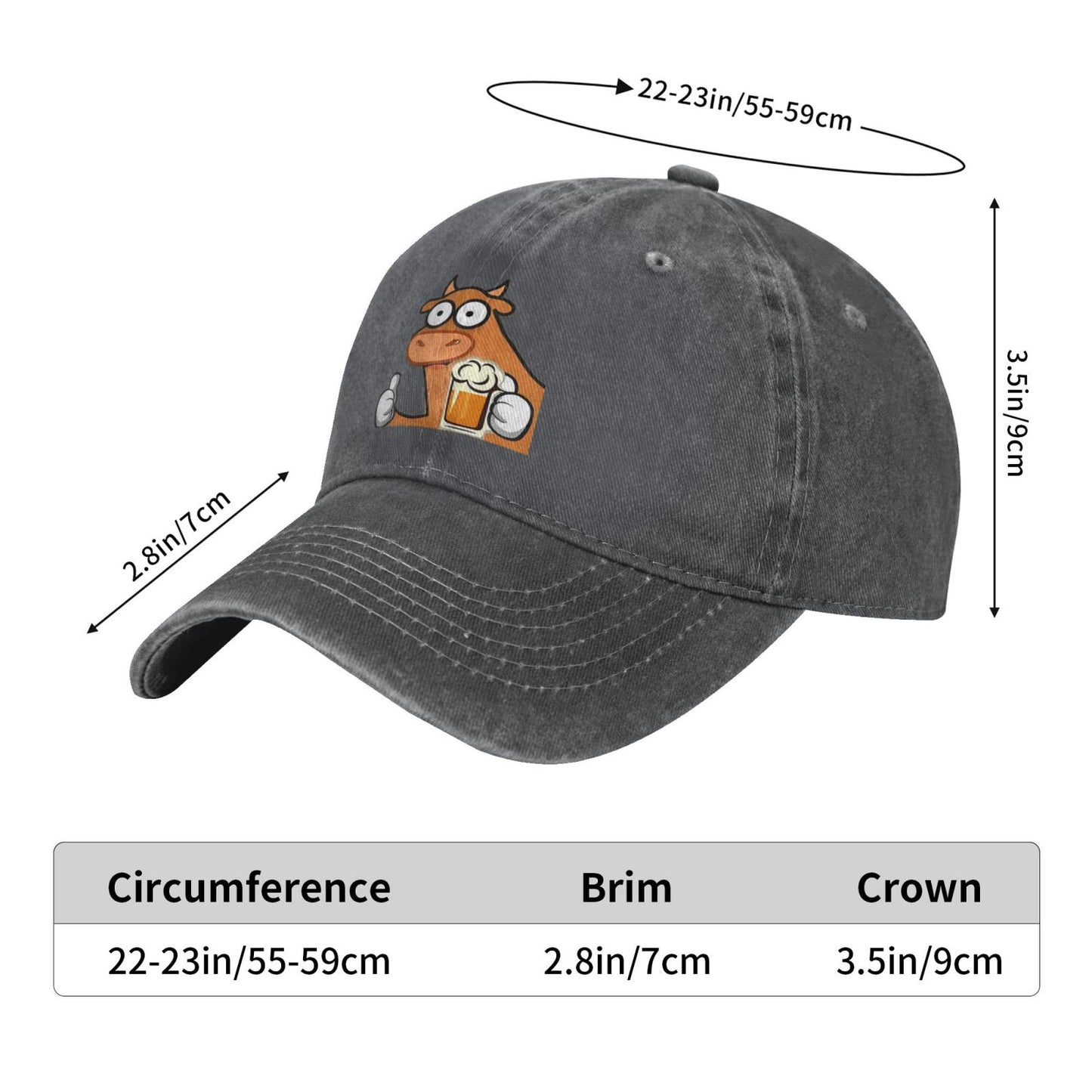 Cattle Printed Printed unisex baseball cap adjustable cap outdoor trucker hat veterans Gifts