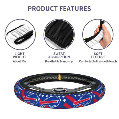 Buffalo Bills Printed breathable elastic steering wheel protective cover