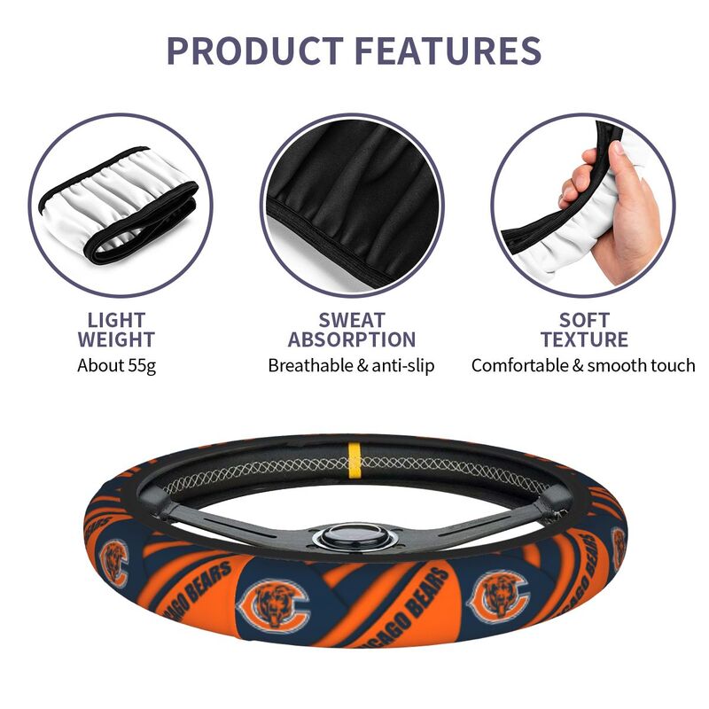 Chicago Bears Printed car protective cover elastic steering wheel cover
