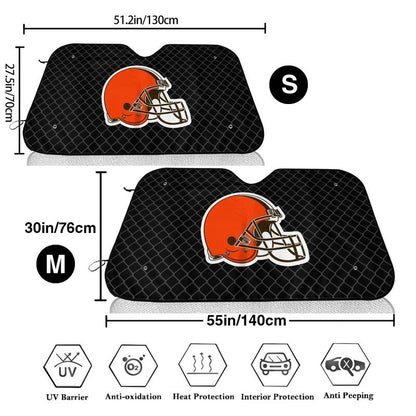 Cleveland Browns 2 Print Car windshield sunshades is suitable front Car windshield sunshades
