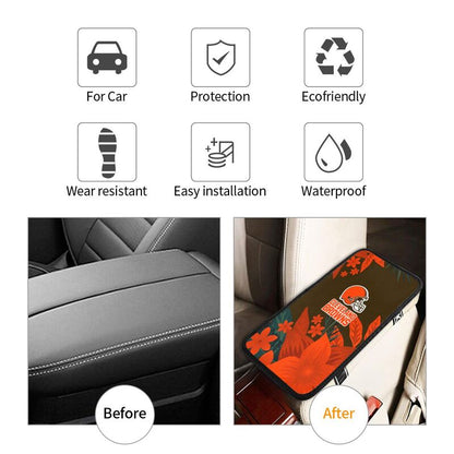Cleveland Browns Car armrest box protective cover car center console armrest pad