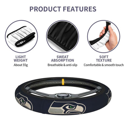 Seattle Seahawks Printed breathable elastic steering wheel protective cover