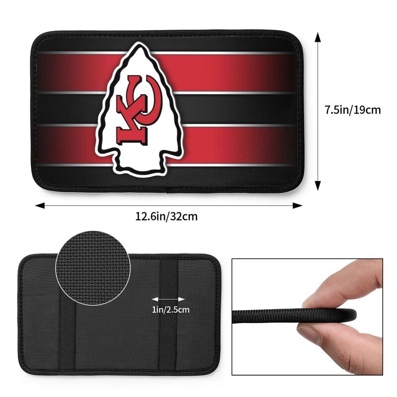 Car armrest box pad Kansas City Chiefs 6 Printed central armrest box cushion protective pad