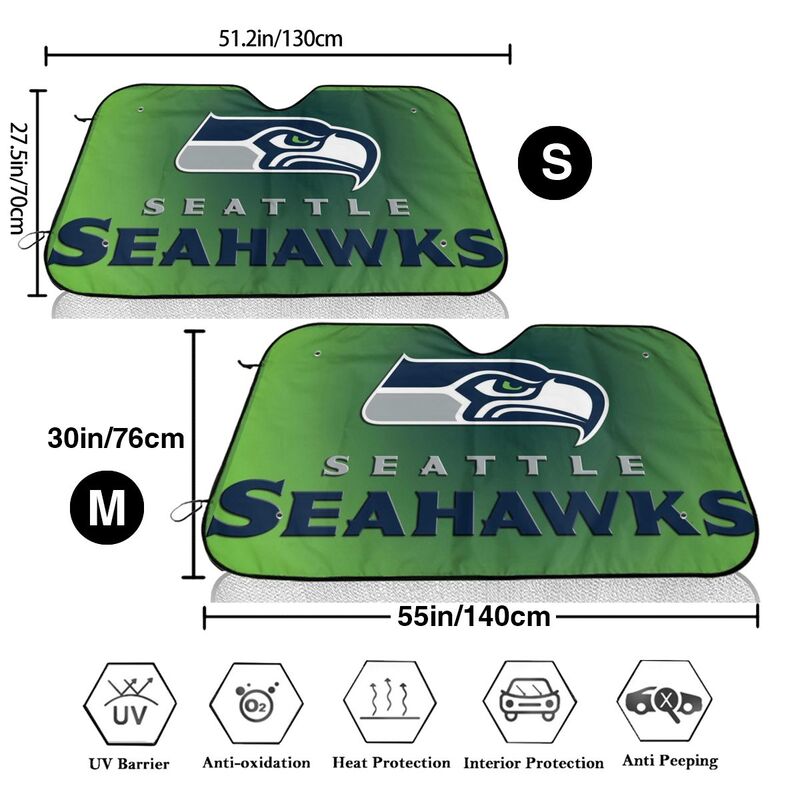 Seattle Seahawks 3 Print Car windshield sunshades suitable for front Car windshield sunshades