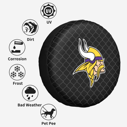 Minnesota VikingsGrid background car tire waterproof dustproof protective cover
