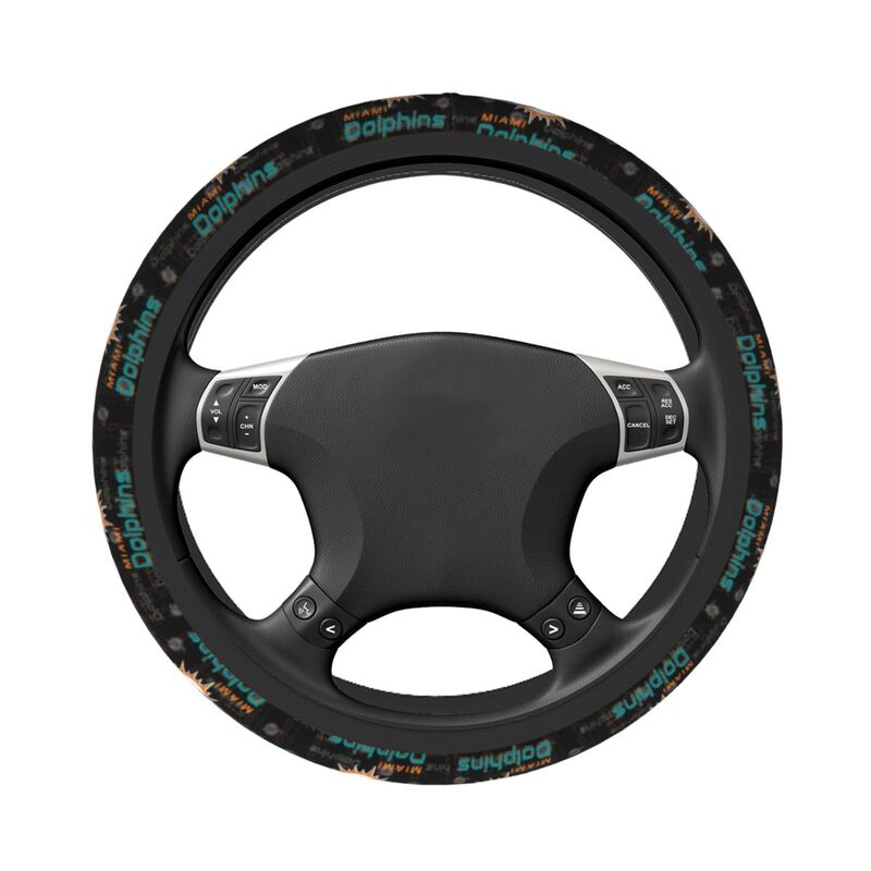 Miami Dolphins Printed elastic steering wheel cover breathable protective cover