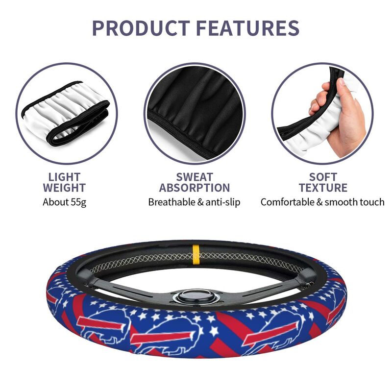 Buffalo Bills Printed car protective cover elastic steering wheel cover