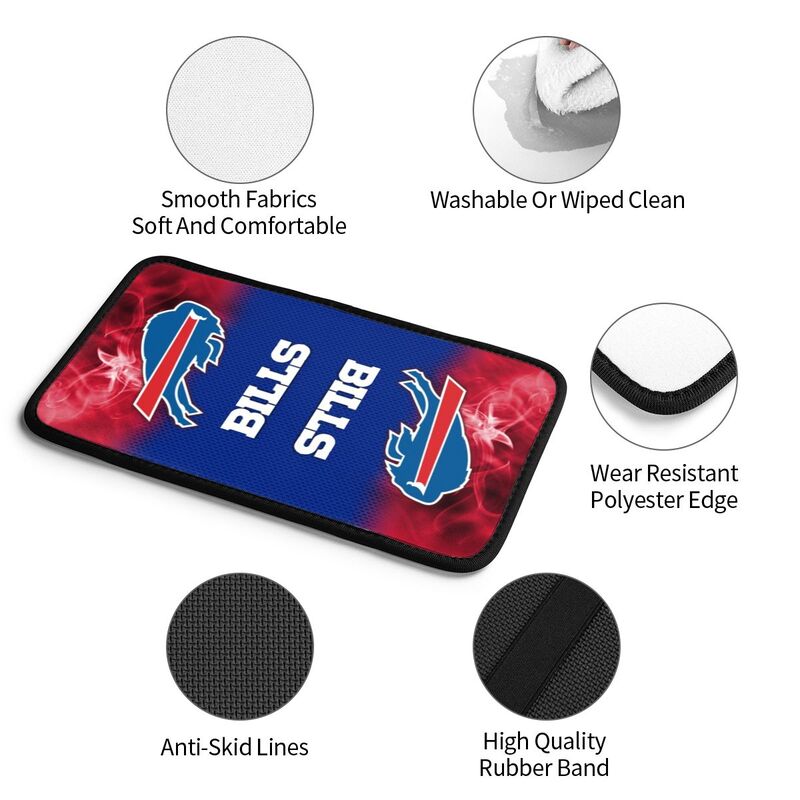 Car armrest box pad Buffalo Bills 7 Printed central armrest box cushion protective pad
