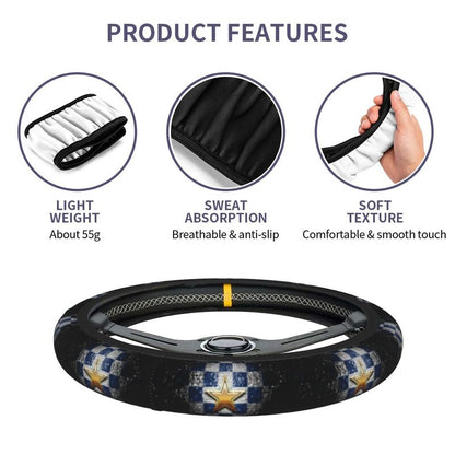 Dallas Cowboys 4 Printed breathable anti slip cover elastic steering wheel cover
