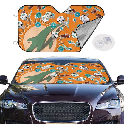 Miami Dolphins Print multiple sizes car windshield sunshade panel car windshield sunshade cover