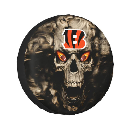 Cincinnati Bengals print Skull print car tire cover tire dust cover