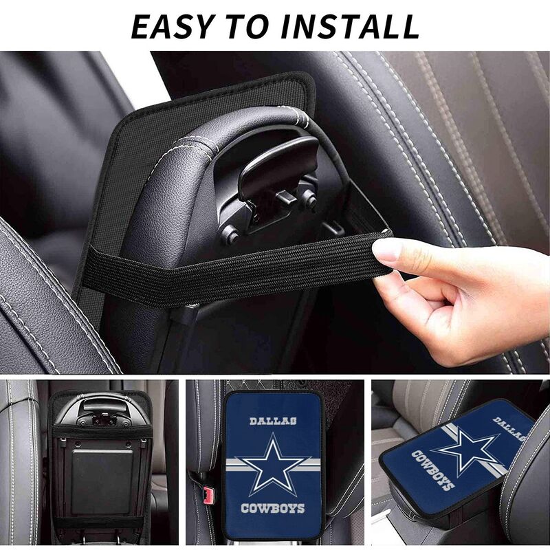 Car armrest box pad Dallas Cowboys 3 Printed center armrest box pad protective pad