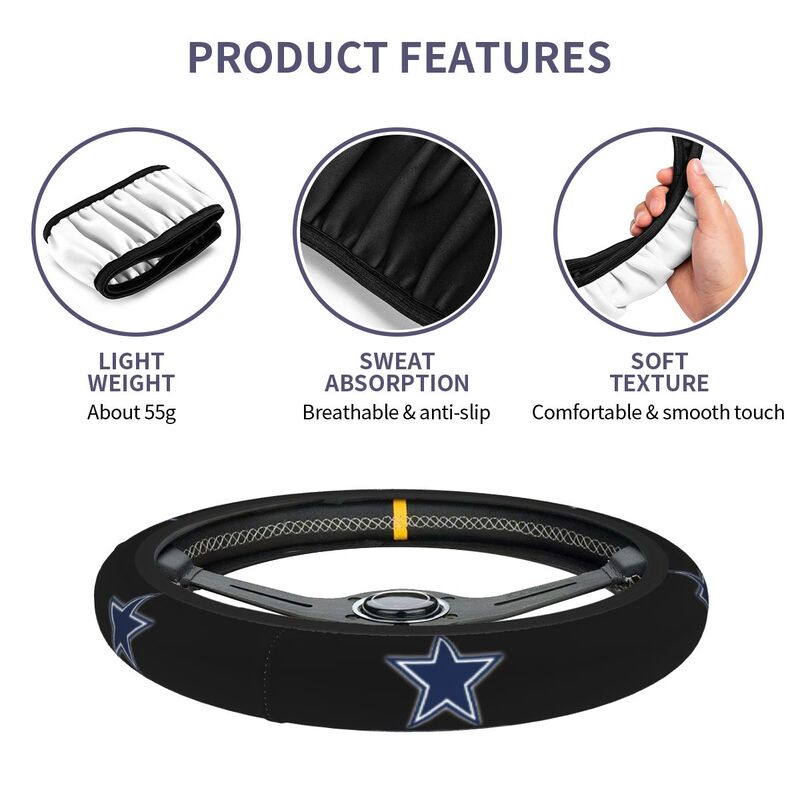 Dallas Cowboys Printed car anti-skid cover elastic steering wheel cover