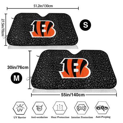 Cincinnati Bengals 2 Printed Car windshield sunshades is suitable front Car windshield sunshades