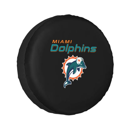 Miami Dolphins 2 Car tire protective cover waterproof and dustproof tire cover