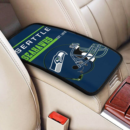 Seattle Seahawks Print car armrest box cushion armrest protective cover
