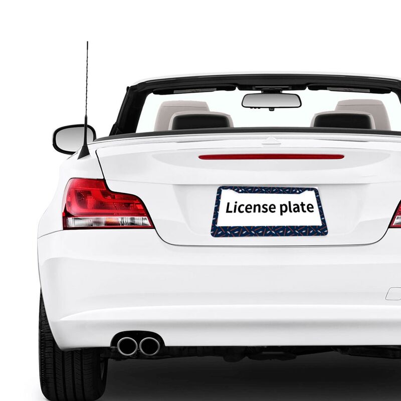 Denver Broncos Print front rear license plate holder circular hole license plate holder (one pair)
