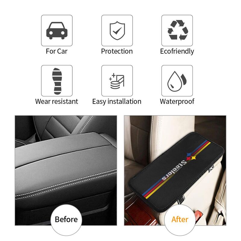 Car armrest box pad Pittsburgh Steelers Printed center armrest box pad protective pad