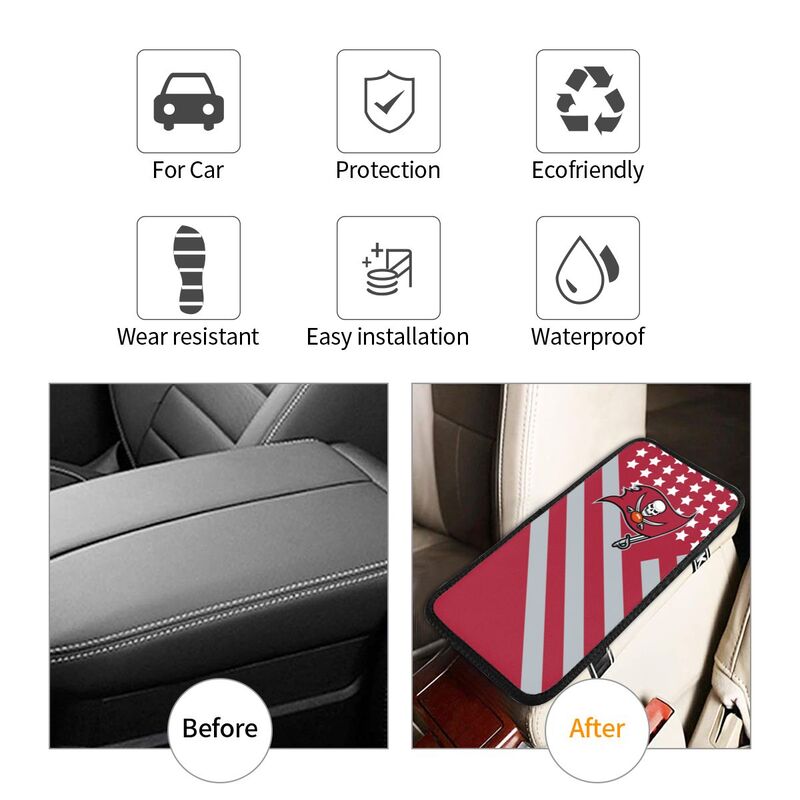 Tampa Bay Buccaneers3 Printed car armrest box pad elbow protection pad