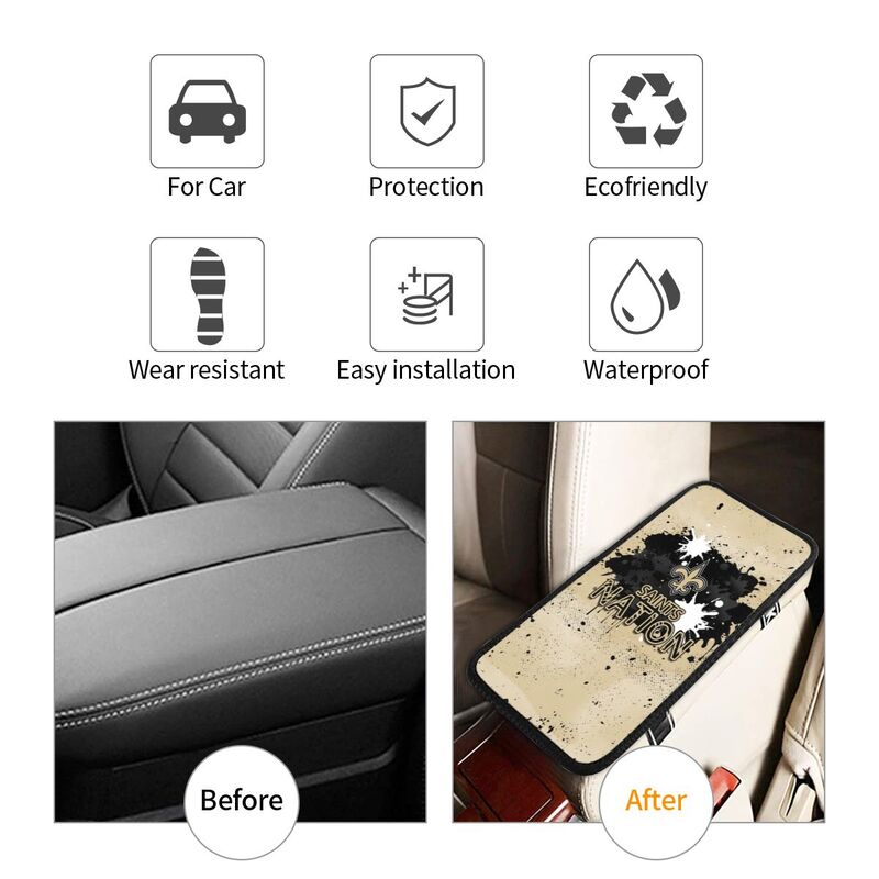 New Orleans Saints print car center console armrest pad Car armrest box protective cover
