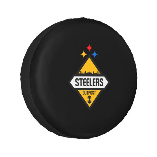 Pittsburgh Steelers 2 Car tire protective cover waterproof and dustproof tire cover