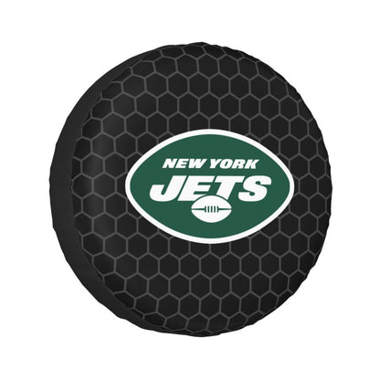 New York Jets Grid printed car tire cover dustproof and waterproof tire cover
